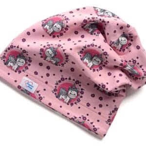 Tavaszi csősapka, unikornis, pink