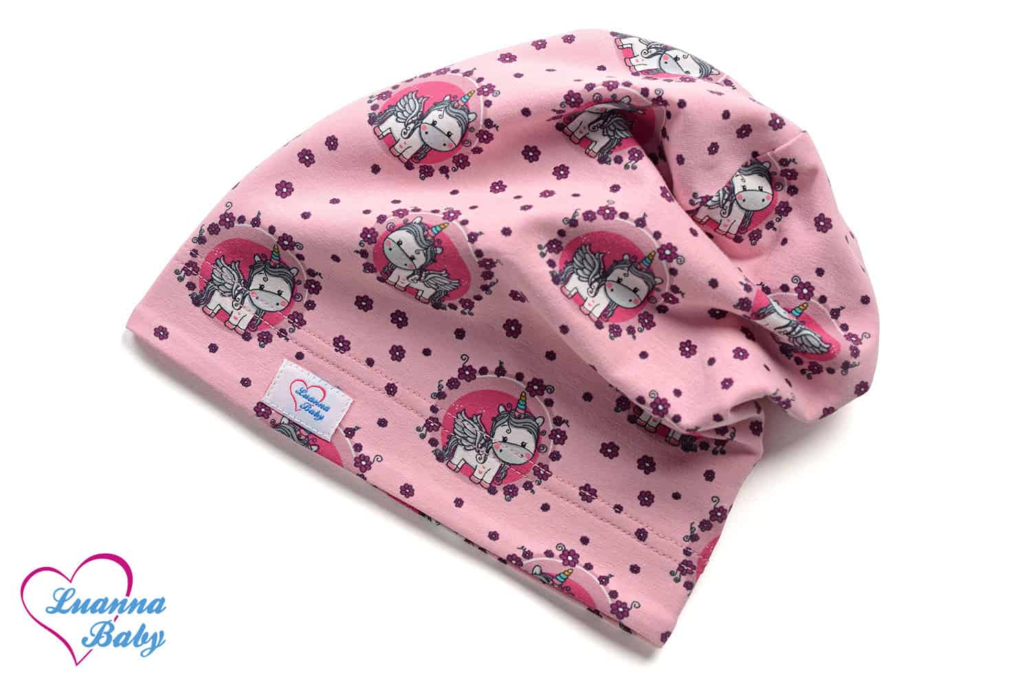 Tavaszi csősapka, unikornis, pink