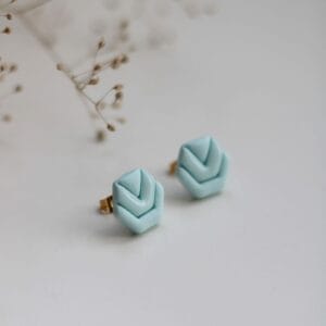 Elegáns menta nagy gomb fülbevaló