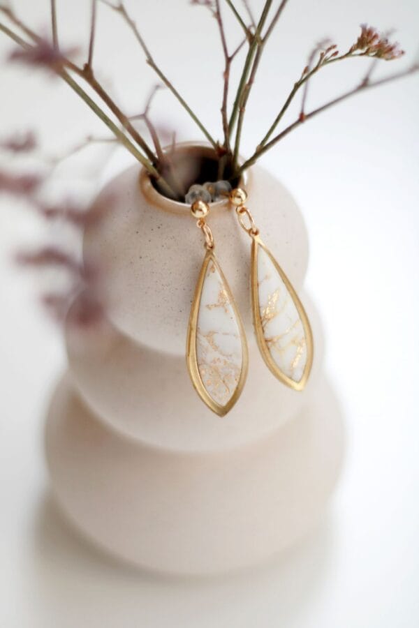 Golden Marble Gloss fülbevaló