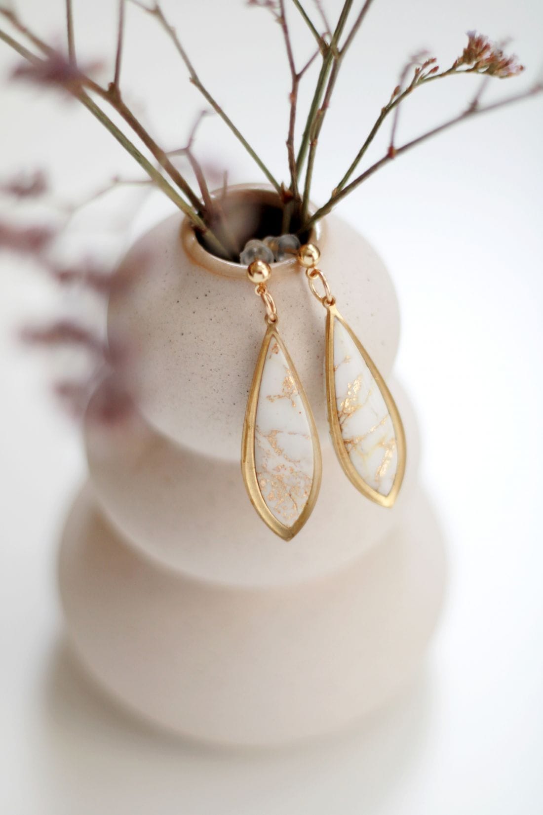Golden Marble Gloss fülbevaló