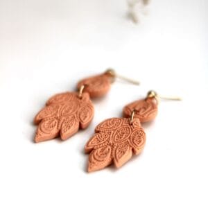 Mandala leaf boho fülbevaló narancs
