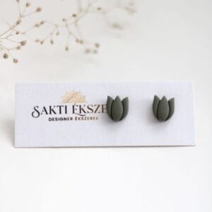 Tulipán fülbevaló zöld