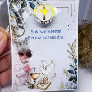Személyre szabható bérmálkozási ajándék – Angyalka kulcstartó