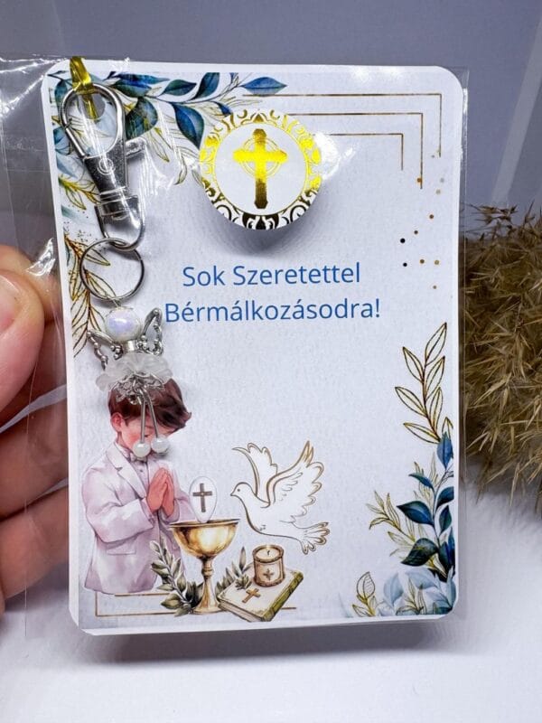 Személyre szabható bérmálkozási ajándék – Angyalka kulcstartó