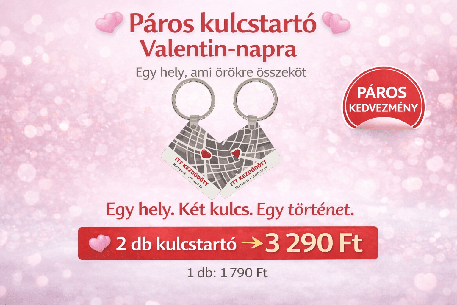 Páros kulcstartó – Egy hely, ami örökre összeköt