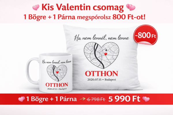 OTTHON 1 bögre 1 párna ajándékcsomag – egyedi