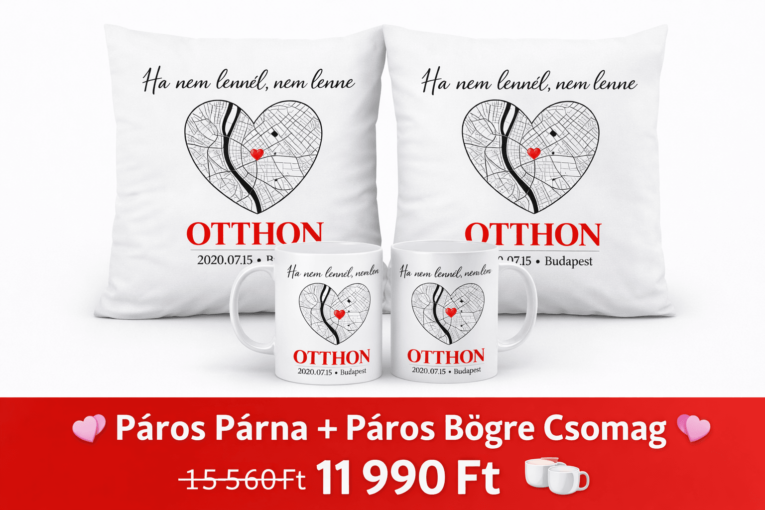 OTTHON páros párna + páros bögre ajándékcsomag