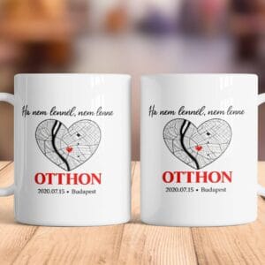 OTTHON – Páros Térképes Szív Bögrék (2 db)