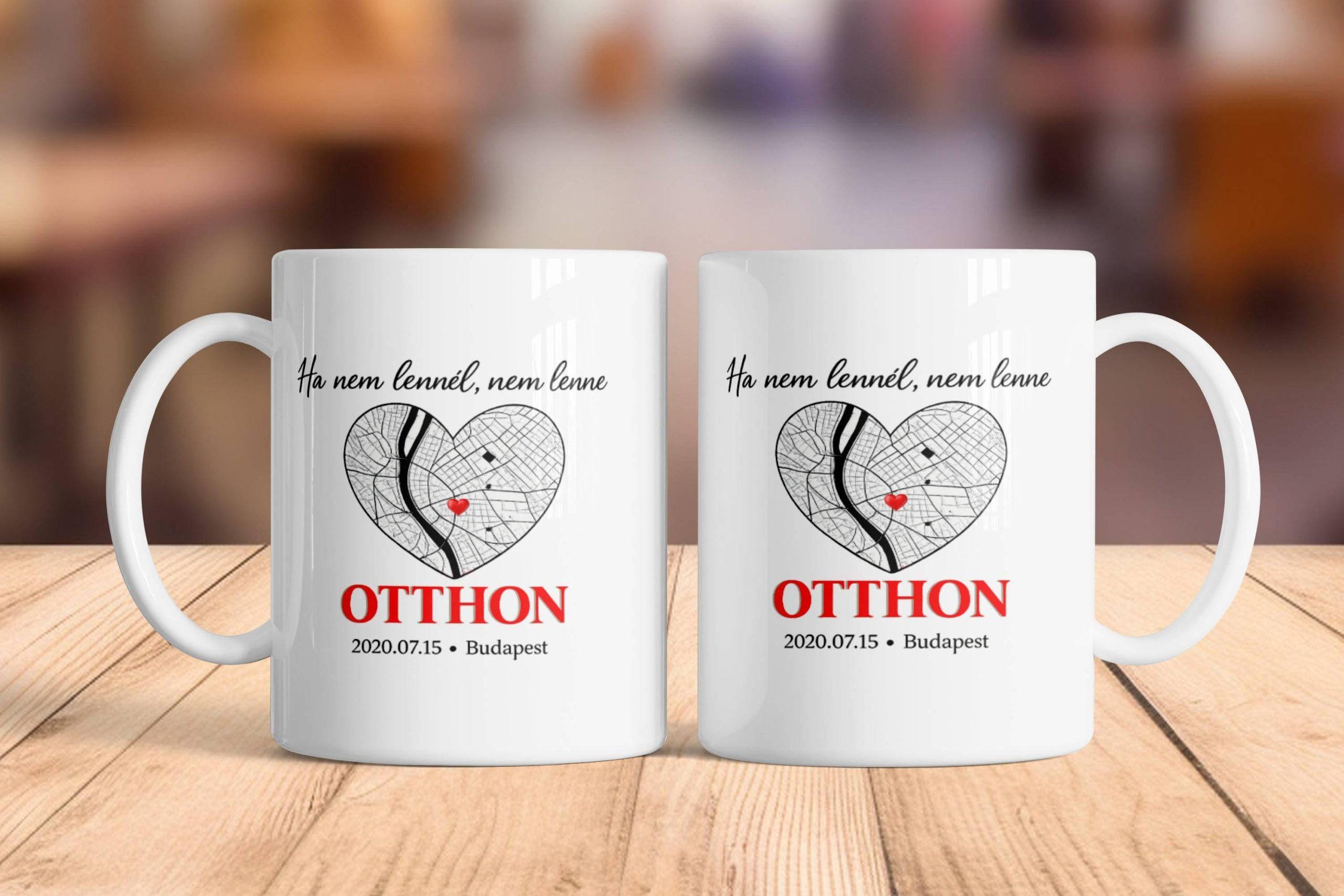 OTTHON – Páros Térképes Szív Bögrék (2 db)