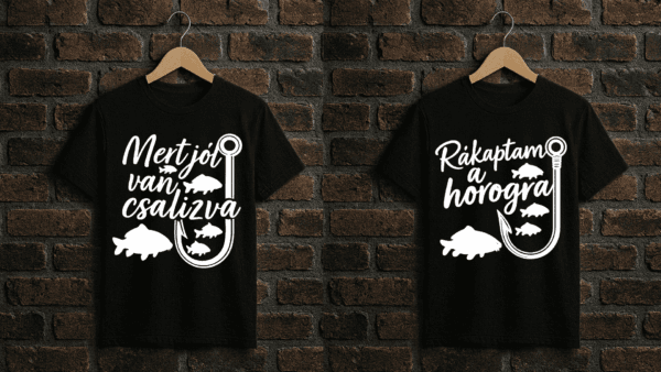 Páros horgász póló – humoros pamut póló szett