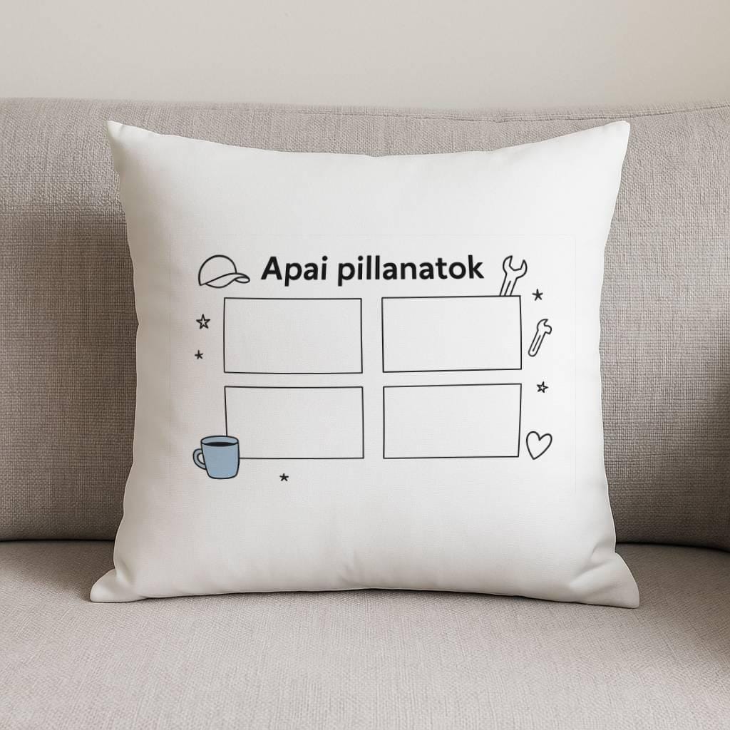 Apai pillanatok díszpárna – egyedi fotókkal személyre szabható