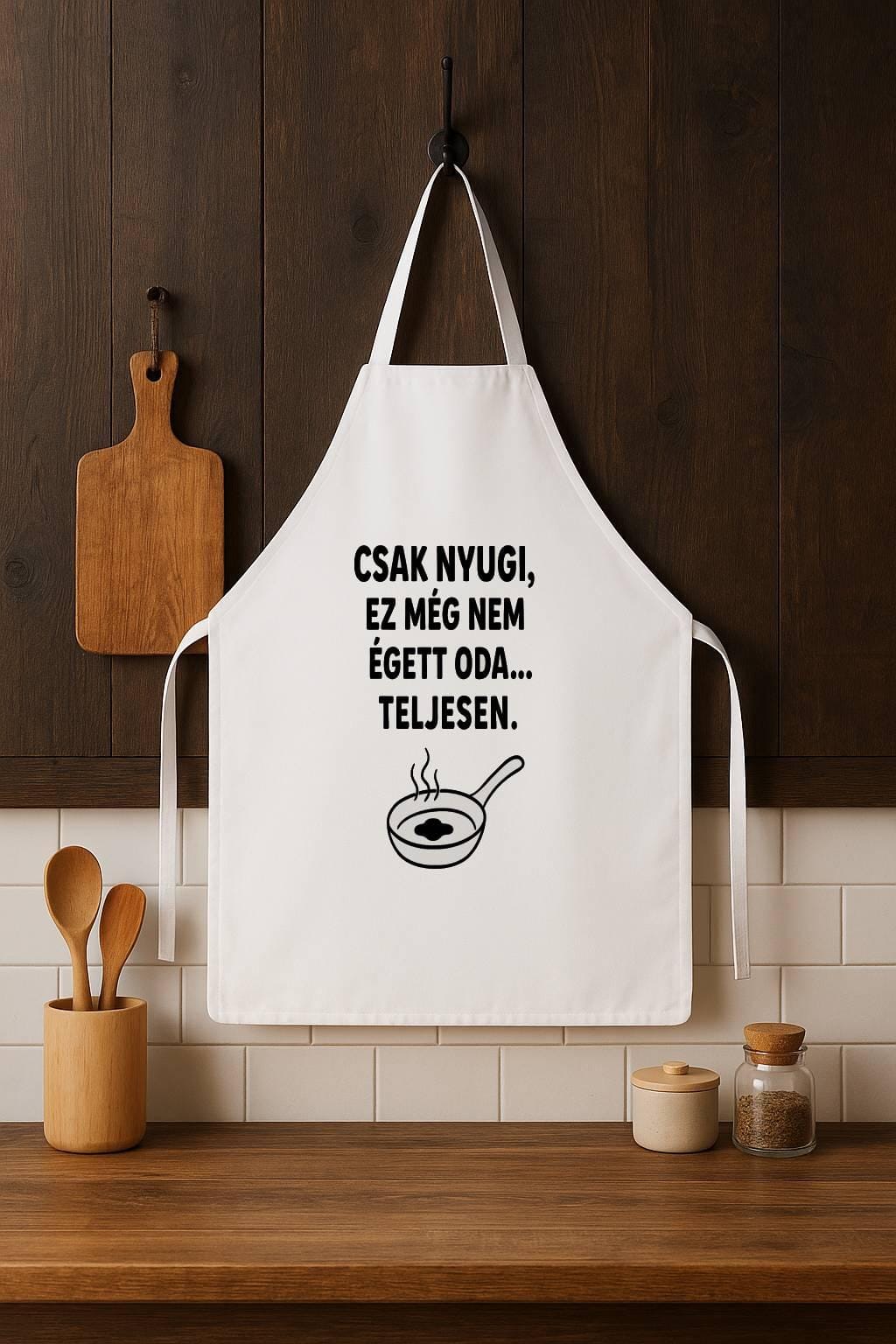 Vicces konyhai kötény – csak nyugi, ez még nem égett oda