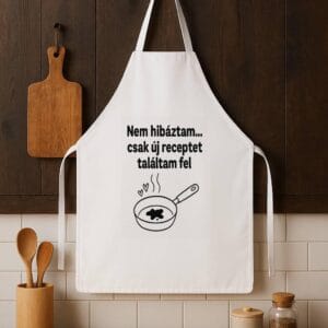 Humoros konyhai kötény felirattal – új recept