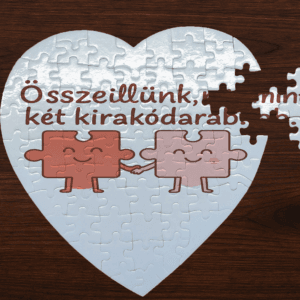 romantikus szív alakú puzzle – „Összeillünk, mint két kirakódarab”