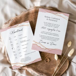 Akvarell esküvői meghívó – Dusty Rose
