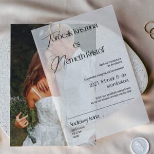 Fényképes esküvői meghívó, pausszal