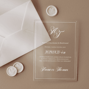 Monogrammos – plexi esküvői meghívó