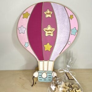 Hőlégballon baba mérföldkőkép – különleges emlékőrző