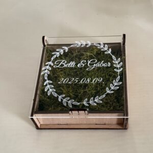Fa-plexi gyűrűtartó dobozka sima