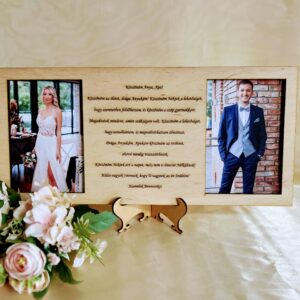 Szülőköszöntő fotókeret kettő fotóhellyel, szöveggel