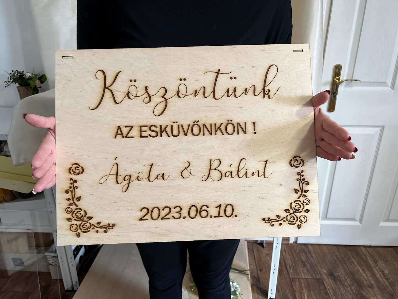 Köszöntő tábla Esküvőre
