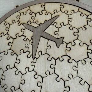 Kör forma puzzle vendégkönyv repülővel