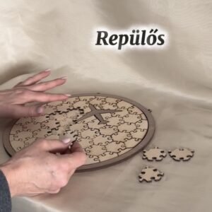Kör forma puzzle vendégkönyv repülővel
