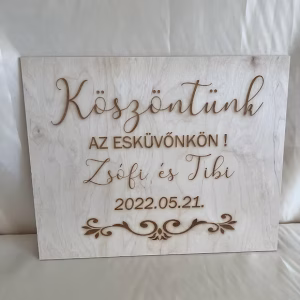 Köszöntő tábla Esküvőre
