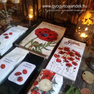Gyógynövényes ajándékcsomag olvasóbox Herbárium könyvvel, teával, szappannal, angyallal