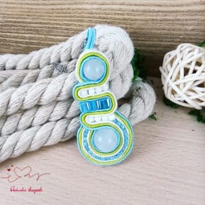 Kék-zöld geometria sujtás nyaklánc