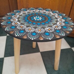 3 lábú mandala mintás asztalka 35 cm