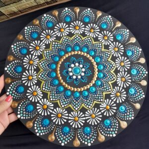 3 lábú mandala mintás asztalka 35 cm
