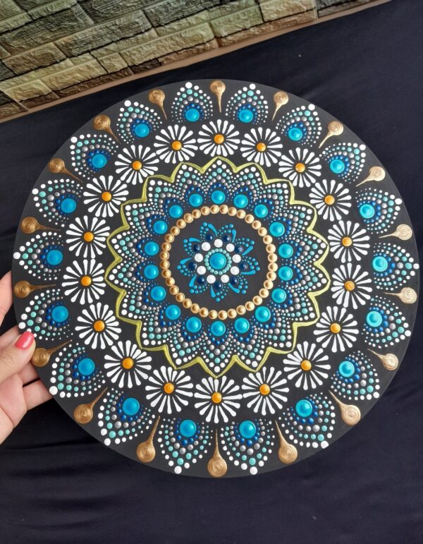 3 lábú mandala mintás asztalka 35 cm