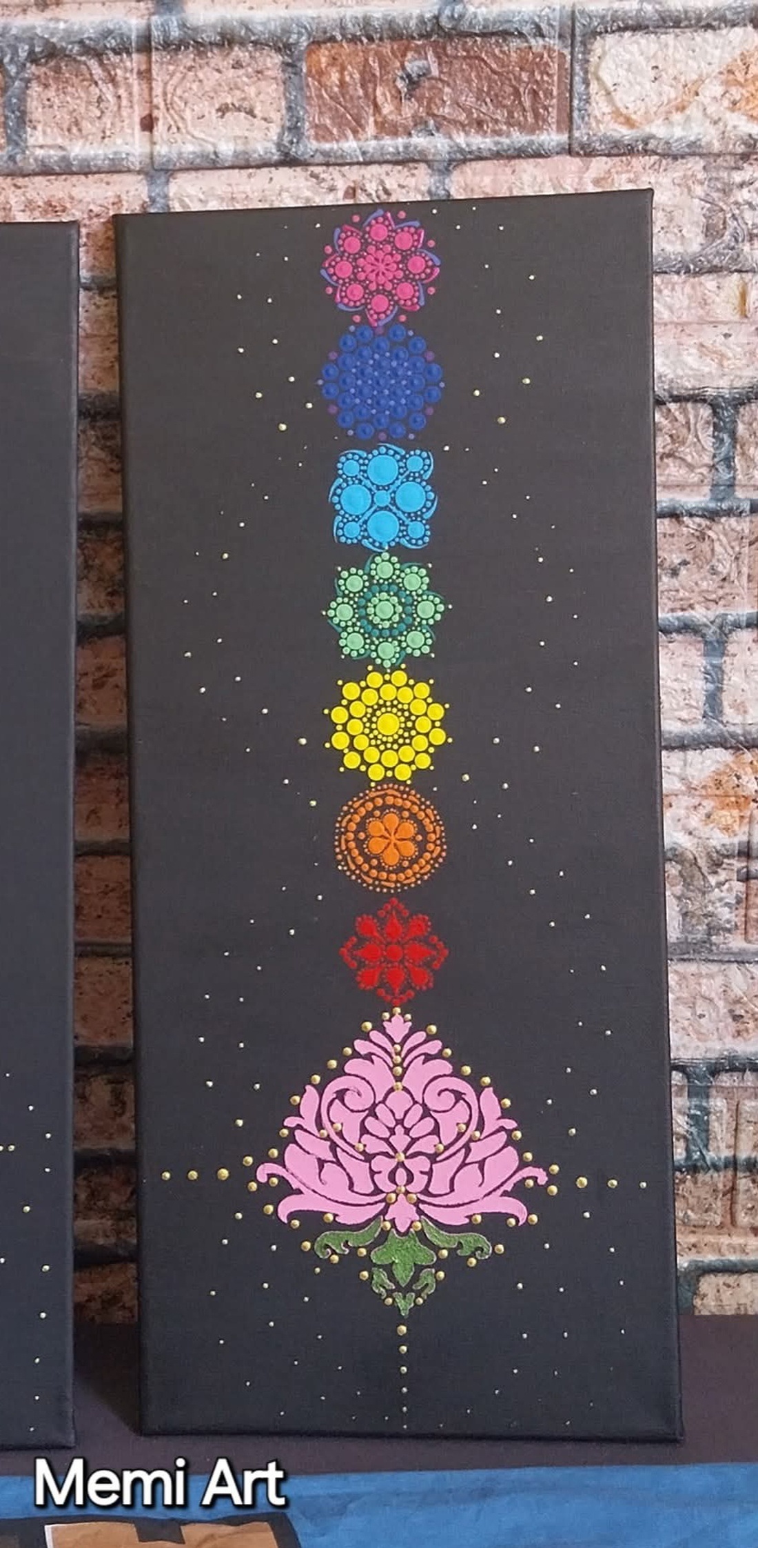 Lótusz csakra színsorral 2. 30×70 cm