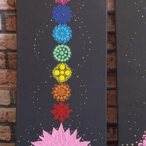 Lótusz csakra színsorral 1. 30×70 cm