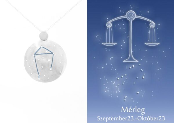Mérleg csillagkép ezüst medál