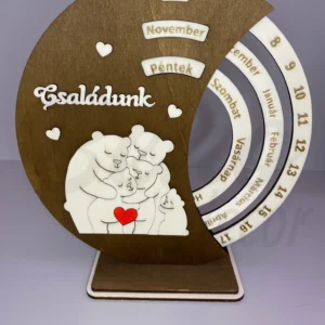 Öröknaptár maci mintával