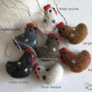 Tűnemezelt mini tyúk többféle színben