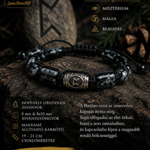 🖤 Perthro – A titkok és a sors rúnája Férfi karkötő
