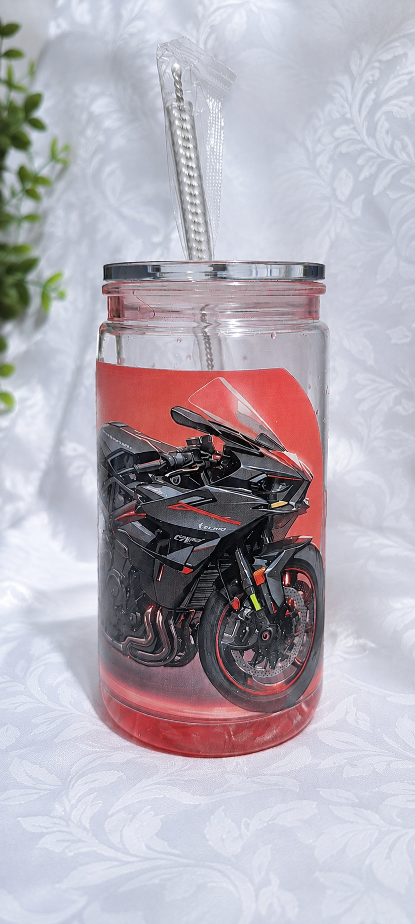 Piros motoros láva hatású pohár- 500ml
