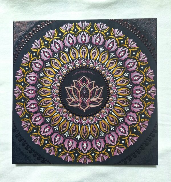 Lótusz egyedi pontozott mandala