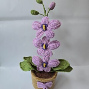 Horgolt kaspós orchidea