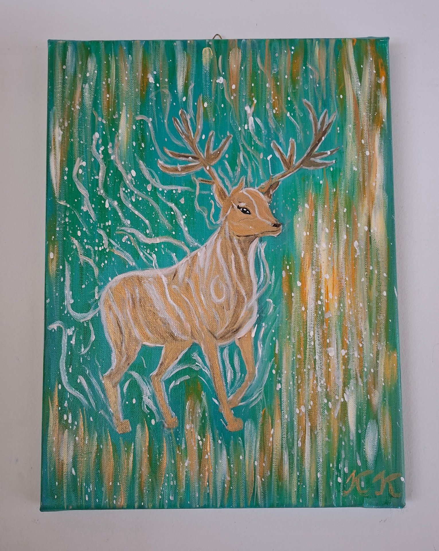 Csodaszarvas 30×40 cm akril festmény