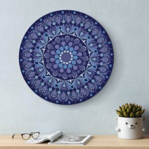 Kékeslila mini mandala – 20 cm átmérőjű akril festmény