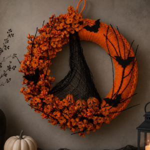 Halloween-i ajtódísz