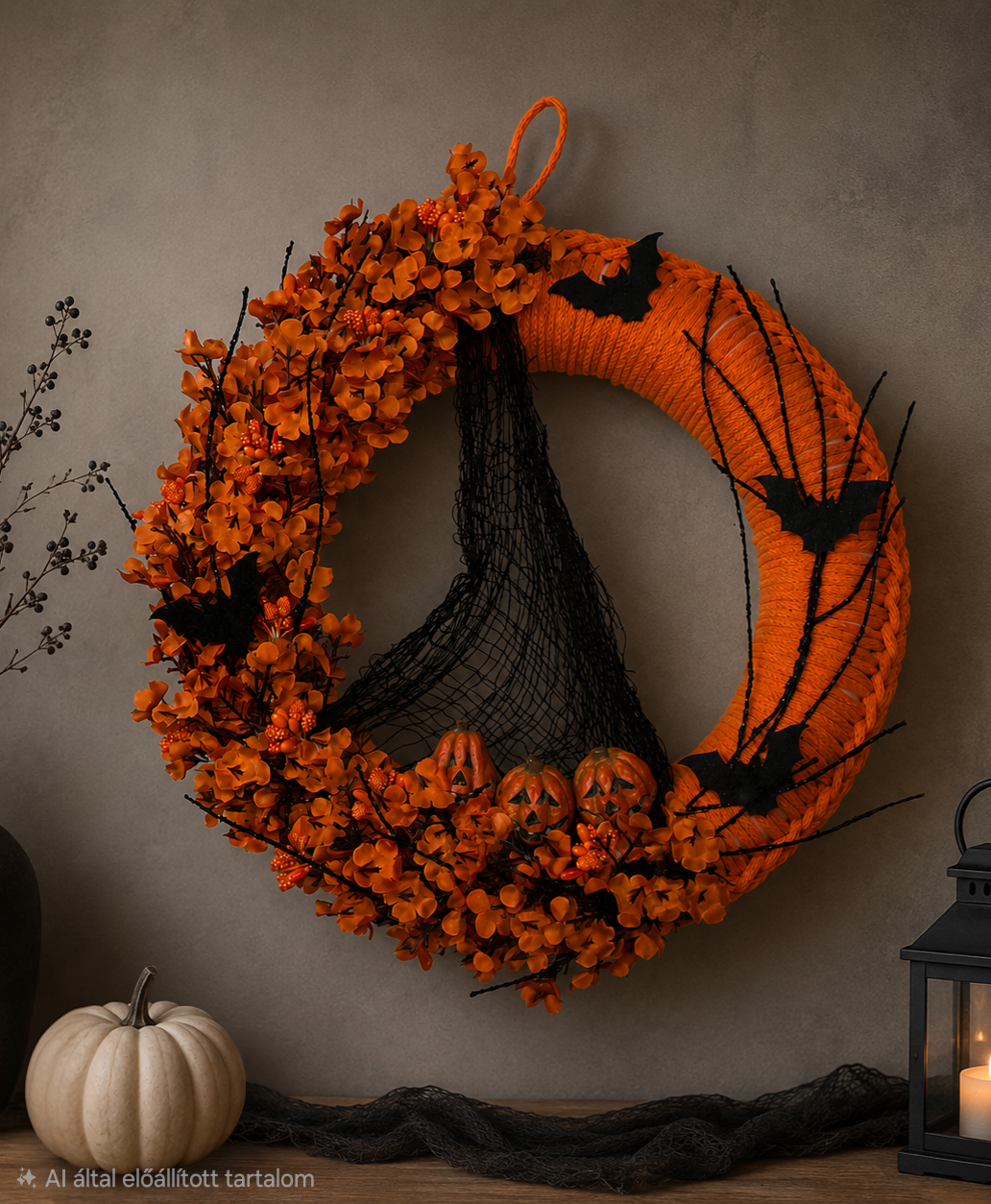 Halloween-i ajtódísz