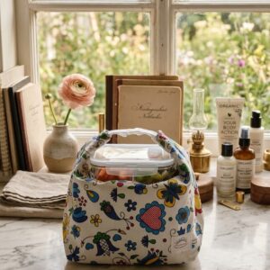 Fehér népi motívumos lunchbag