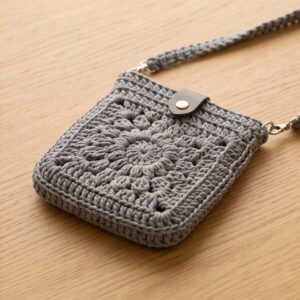 ZIBO Go horgolt crossbody táska – szürke