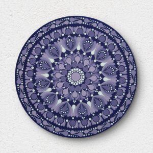 Lila mini mandala – 20 cm átmérőjű akril festmény